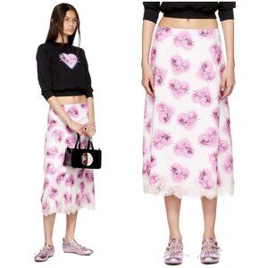 Mimi Wade Heart Skirt in White Small